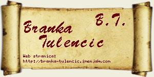 Branka Tulenčić vizit kartica